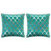 vidaXL Coussins imprimés à film lot de 2 Vert et doré 40x40 cm Velours
