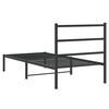 vidaXL Cadre de lit m&eacute;tal sans matelas avec t&ecirc;te de lit noir 90x200 cm