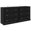vidaXL Buffets 2 pcs Ch&ecirc;ne noir 70 x 35,5 x 67,5 cm Bois d'ing&eacute;nierie