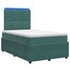 vidaXL Lit boxspring LED avec matelas Vert fonc&eacute; 120 x 200 cm Velours