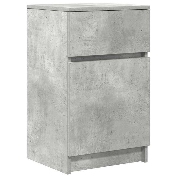 vidaXL Table de chevet gris b&eacute;ton 39x35x65 cm bois d&rsquo;ing&eacute;nierie