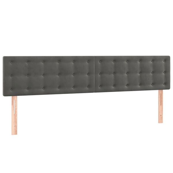 vidaXL Têtes de lit 2 pcs Gris foncé 100x5x78/88 cm Velours