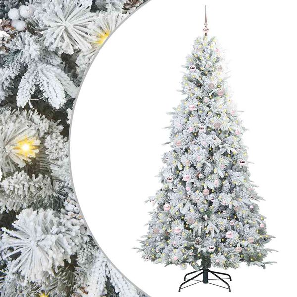 vidaXL Sapin de Noël Artificiel à Branches Articulées Blanc 240 cm