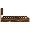 vidaXL Lit de Rangement Ch&ecirc;ne fum&eacute; 135 x 190 cm Bois d'ing&eacute;nierie