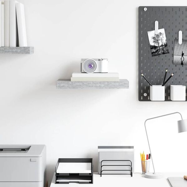 vidaXL &Eacute;tag&egrave;re murale flottante gris b&eacute;ton 40x23x3,8 cm MDF