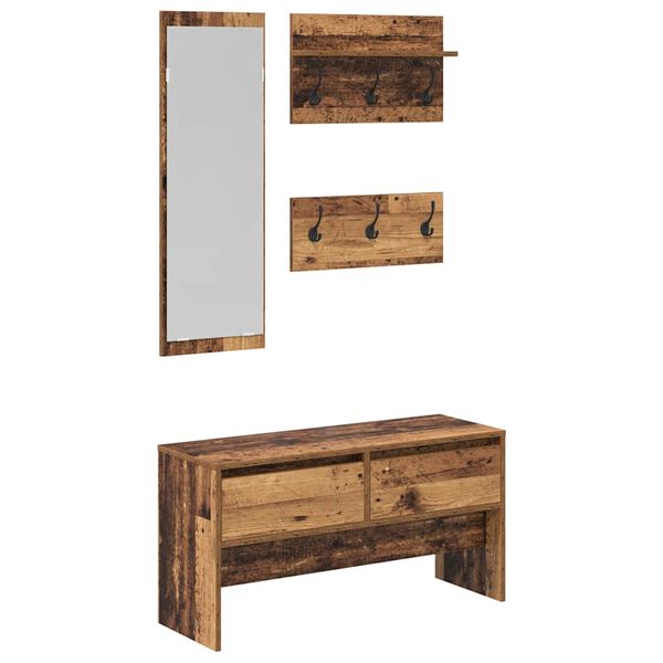 vidaXL Ensemble de meubles d'entr&eacute;e avec tiroir 4 pcs Bois ancien