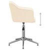 vidaXL Chaise pivotante de salle &agrave; manger Cr&egrave;me Tissu