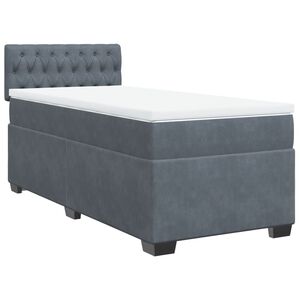 vidaXL Sommier &agrave; lattes de lit et matelas Gris fonc&eacute; 80x200 cm Velours