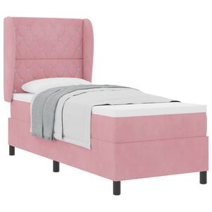 vidaXL Lit &agrave; ressorts avec matelas Rose 200 x 80 cm Velours