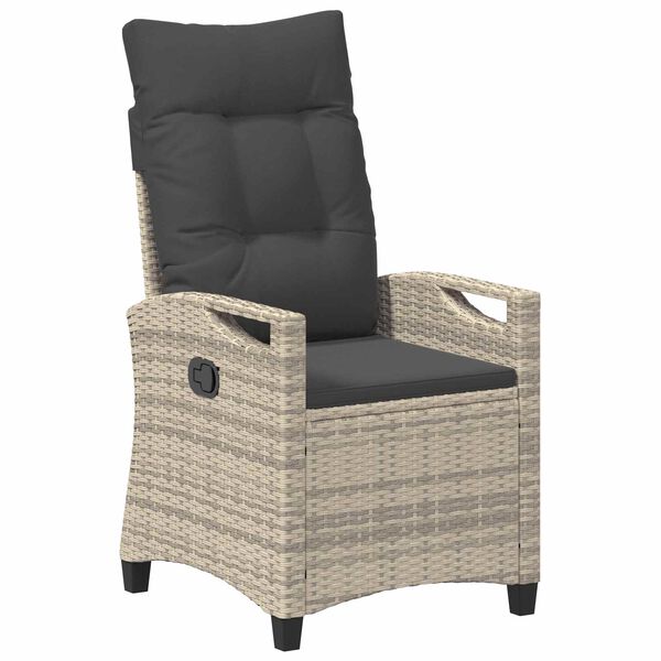 vidaXL Chaise de jardin inclinable Gris clair et gris fonc&eacute; polyrotin