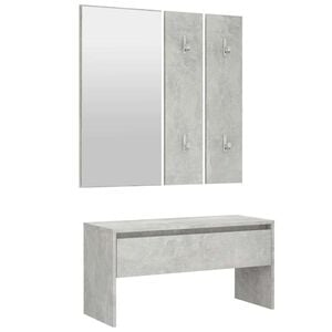 vidaXL Ensemble de meubles de couloir Gris b&eacute;ton Bois d'ing&eacute;nierie