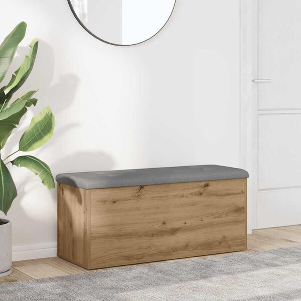 vidaXL Banc de rangement Ch&ecirc;ne artisanal 102x42x45 cm Bois d'ing&eacute;nierie