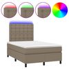 vidaXL Sommier &agrave; lattes de lit avec matelas et LED Taupe 120x200 cm