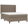 vidaXL Sommier &agrave; lattes de lit avec matelas Taupe 140x200 cm Tissu