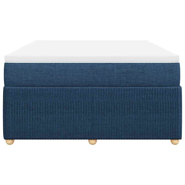 vidaXL Sommier &agrave; lattes de lit avec matelas Bleu 140x190 cm Tissu