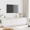 vidaXL Meuble TV Blanc 156x37x45 cm Bois de pin massif