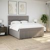 vidaXL Sommier &agrave; lattes de lit avec matelas Taupe 180x200 cm Tissu