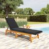 vidaXL Chaise longue avec table R&eacute;sine tress&eacute;e et bois massif d'acacia