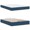 vidaXL Cadre de lit avec matelas avec matelas 2 pcs Bleu tissu