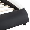 vidaXL Cadre de lit avec LED Noir et blanc Similicuir 180 x 200 cm
