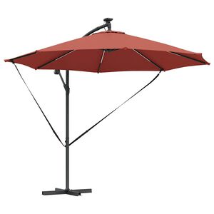 vidaXL Parasol 294 x 294 x 248 cm Polyester et Aluminium Terre cuite