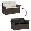 vidaXL Ensemble de canap&eacute; de jardin 3 pcs Marron Poly rotin