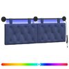 vidaXL T&ecirc;te de lit suspendue Avec lumi&egrave;re LED Bleu police Velours
