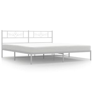 vidaXL Cadre de lit m&eacute;tal sans matelas et t&ecirc;te de lit blanc 183x213 cm