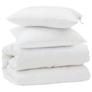 vidaXL Ensemble de Duvet 3 pcs Blanc Microfibre et Plumes D'oie