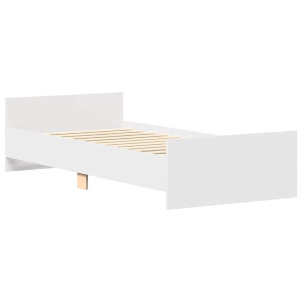vidaXL Cadre de lit sans matelas blanc 90x190 cm bois d'ingénierie