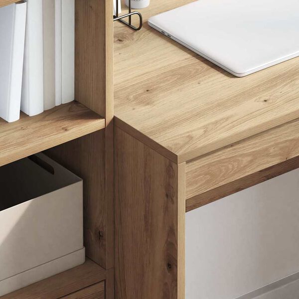 vidaXL Bureau avec tiroir 2 pcs Ch&ecirc;ne artisanal