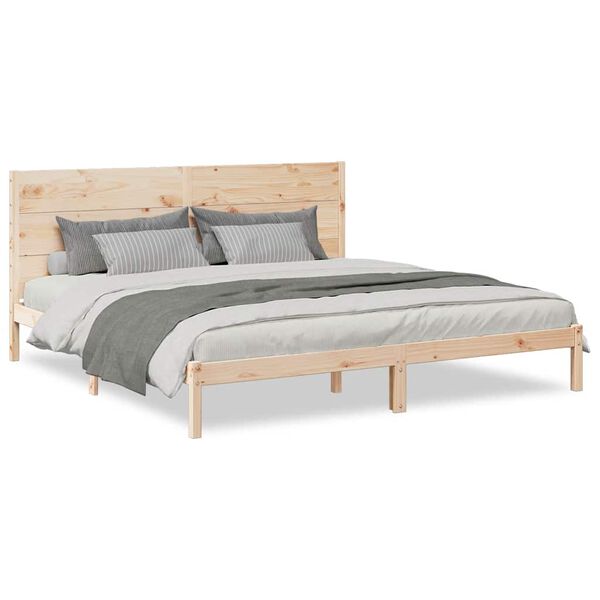 vidaXL Cadre de lit extra long sans matelas 200x210 cm bois massif