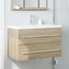 vidaXL Armoire de lavabo vieux bois 80x38,5x48 cm bois d'ing&eacute;nierie
