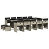 vidaXL Ensemble &agrave; manger de jardin et coussins 15 pcs gris clair rotin