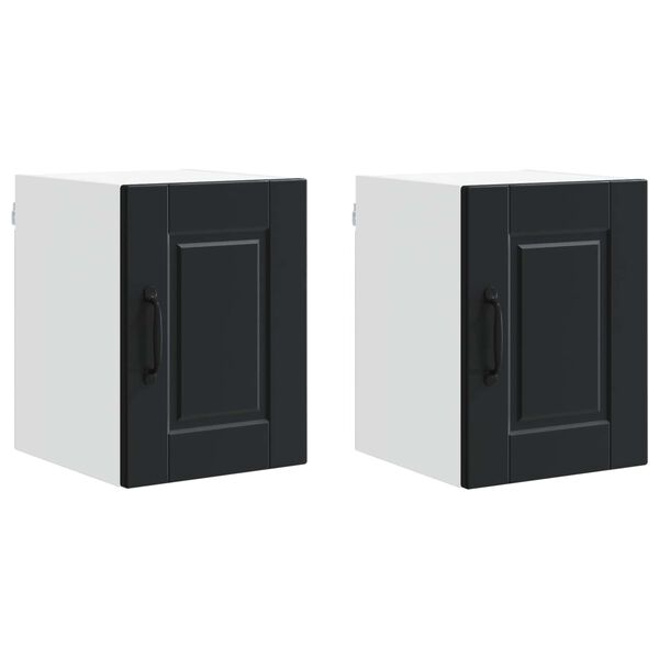 vidaXL Armoire de cuisine 2 pcs Noir 30 x 31 x 40 cm Bois d'ing&eacute;nierie