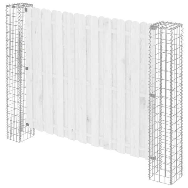 vidaXL Poteau de cl&ocirc;ture. 2 pcs Argent&eacute; 20 x 20 x 190 cm M&eacute;tal