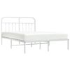 vidaXL Cadre de lit m&eacute;tal sans matelas et t&ecirc;te de lit blanc 140x190 cm
