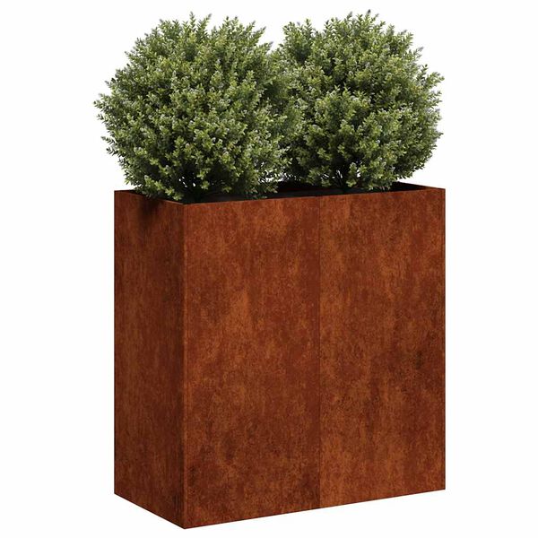 vidaXL Jardini&egrave;re rouill&eacute; 80x40x80 cm acier inoxydable
