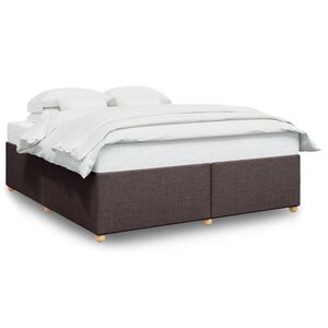 vidaXL Cadre de lit sans matelas marron fonc&eacute; 200x200 cm tissu