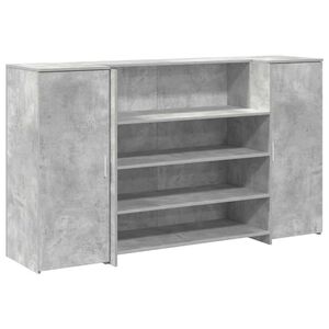 vidaXL Bureau de r&eacute;ception gris b&eacute;ton 180x50x103,5cm bois d'ing&eacute;nierie