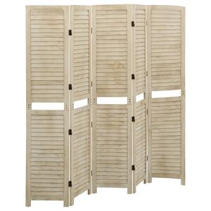 vidaXL Cloison de s&eacute;paration 5 panneaux 175x165 cm Bois de Paulownia