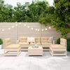 vidaXL Salon de jardin 6 pcs bois de pin massif