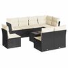 vidaXL Salon de jardin 9 pcs avec coussins noir r&eacute;sine tress&eacute;e