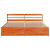 vidaXL Cadre de lit et tête de lit cire marron 180x200 cm bois de pin
