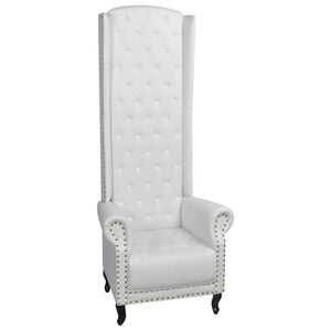 vidaXL Chaise &agrave; dossier haut blanc similicuir