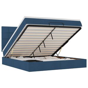 VidaXL Cadre de lit ottoman avec matelas bleu 160x200 cm tissu