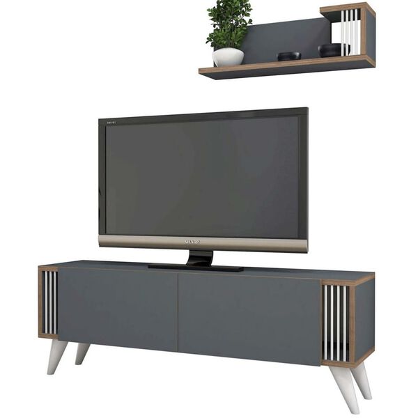 Homemania Meuble TV Nicol 120x31x42 cm Anthracite