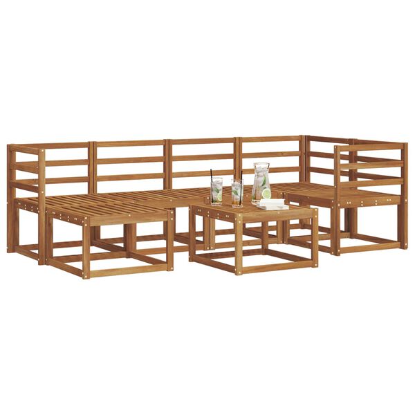 vidaXL Ensemble de canap&eacute;s d'ext&eacute;rieur 7 pcs Naturel et Anthracite