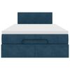 vidaXL Cadre de lit ottoman avec matelas bleu fonc&eacute; 120x200 cm velours