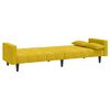 vidaXL Canap&eacute;-lit &agrave; 2 places avec deux oreillers Jaune Velours